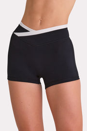 Bo+Tee Soft Active short sport noir taille croisée