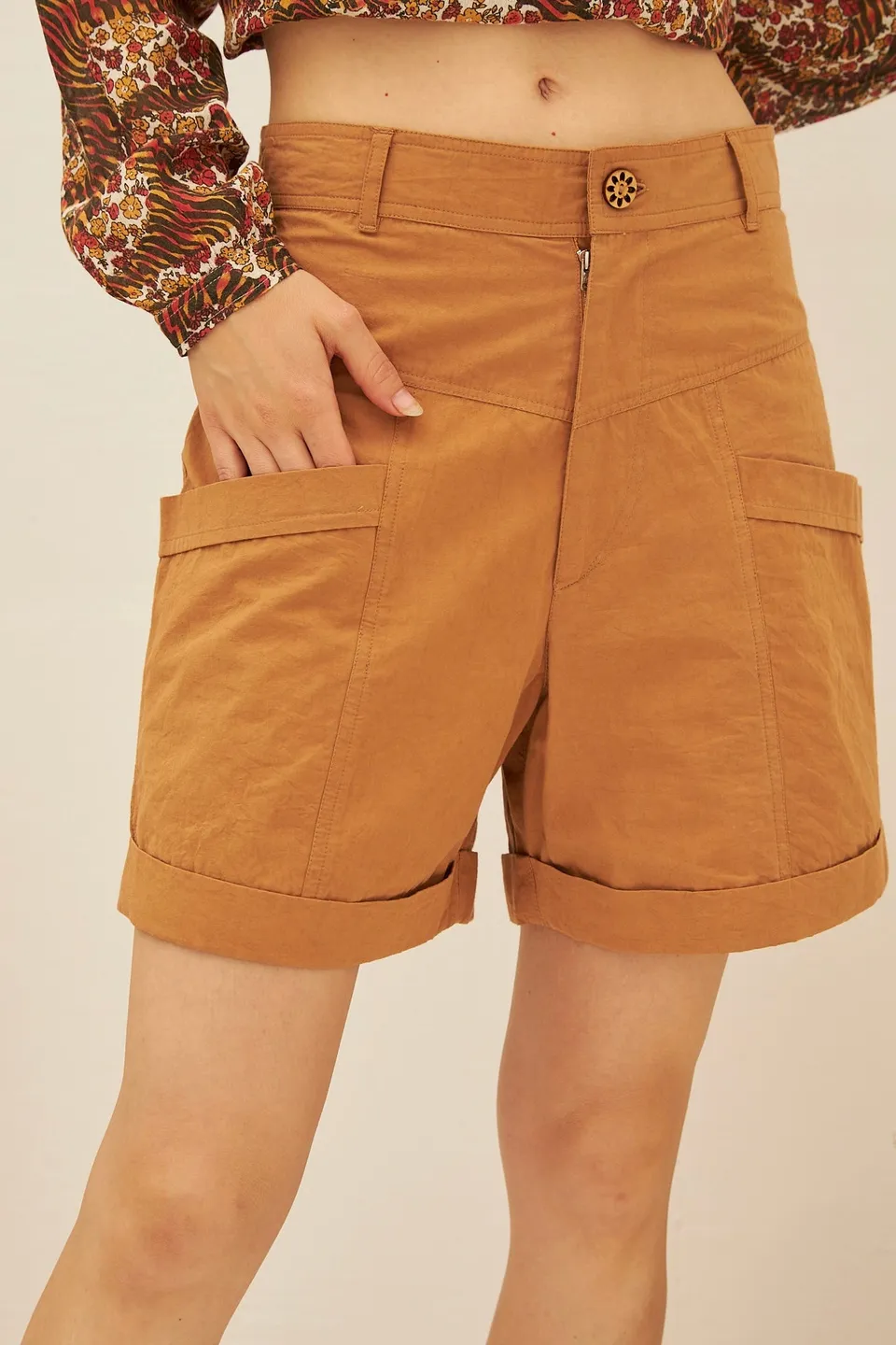 Chicosoleil Bebek short beige coton 4 poches