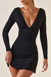Oh Polly Dresses Jessa 12229 robe courte noire froncée