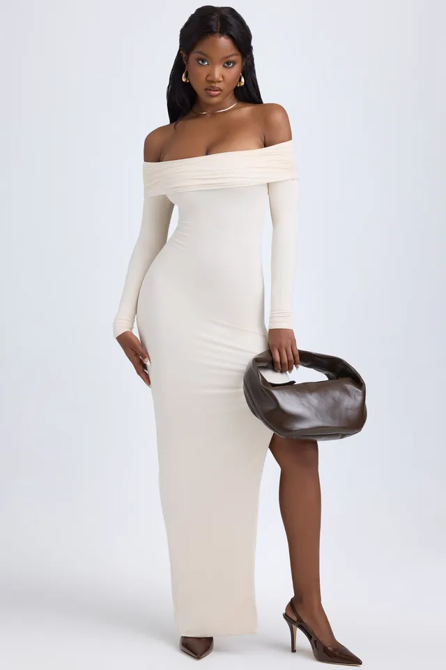 Oh Polly Dresses Honora 12458 robe longue ivoire dos ouvert