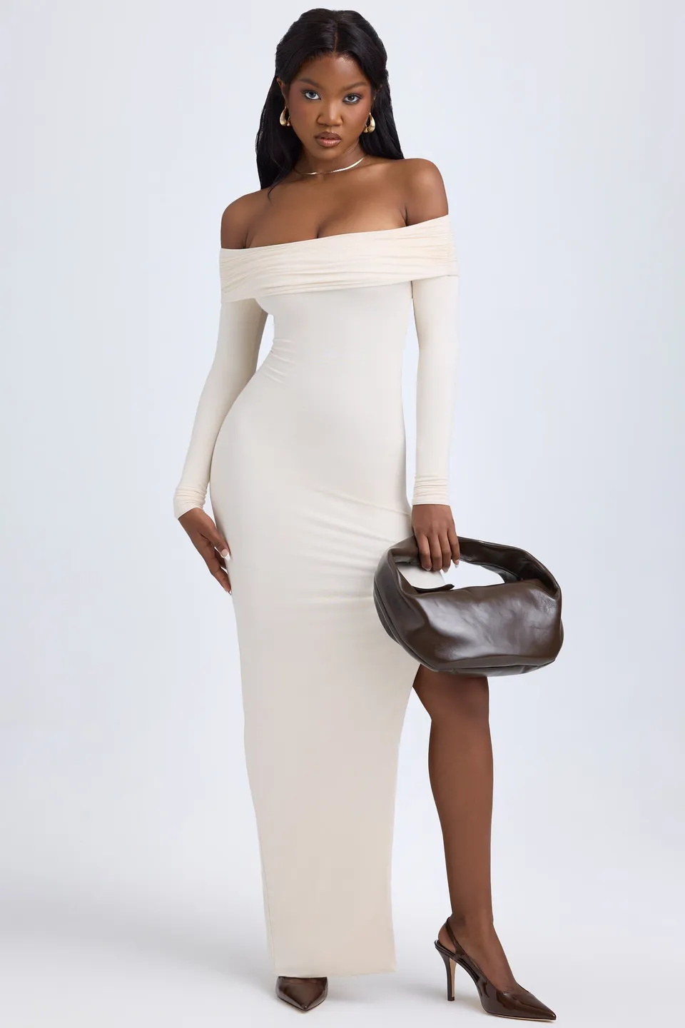 Oh Polly Dresses Honora 12458 robe longue ivoire dos ouvert