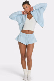 Oh Polly short mini bleu poudre en molleton