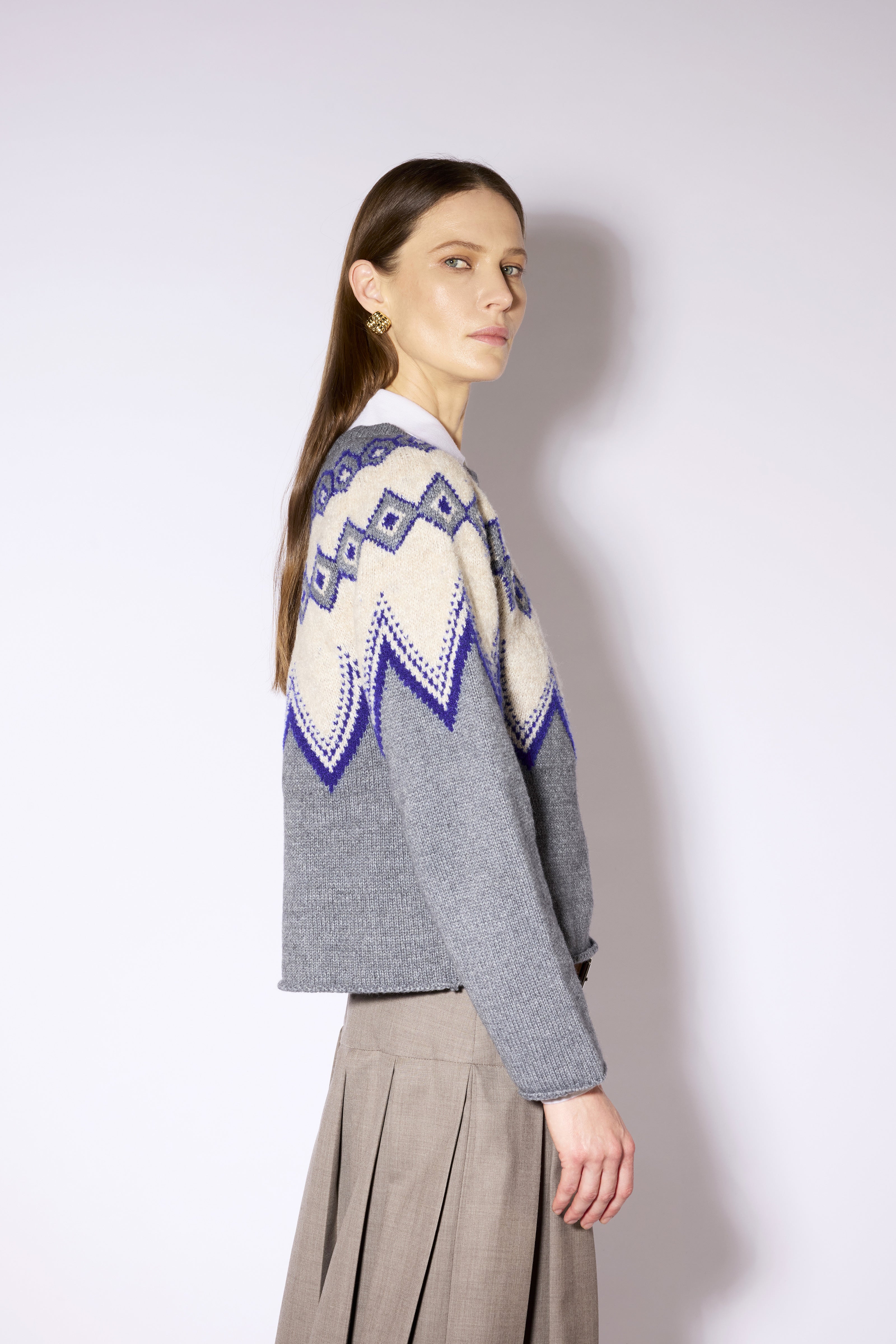 Liviana Conti Maglieria Nelda pull gris lait cachemire