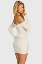 Oh Polly Dresses 16649 robe mini blanche épaules nues
