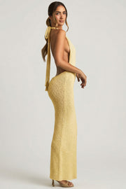 Oh Polly Mirri 14471 robe longue jaune bouclé licou