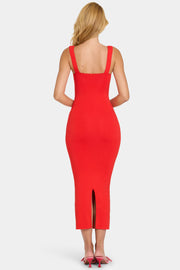 Oh Polly Lorie robe midaxi cerise modal dentelle