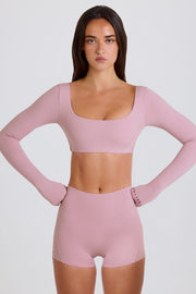 Oh Polly Shorts BT1639B short taille haute mauve stretch