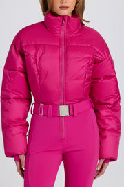 Oh Polly BT2395 combinaison ski magenta rose matelassée