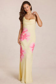 Oh Polly Dresses Fioren robe chiffon jaune floral