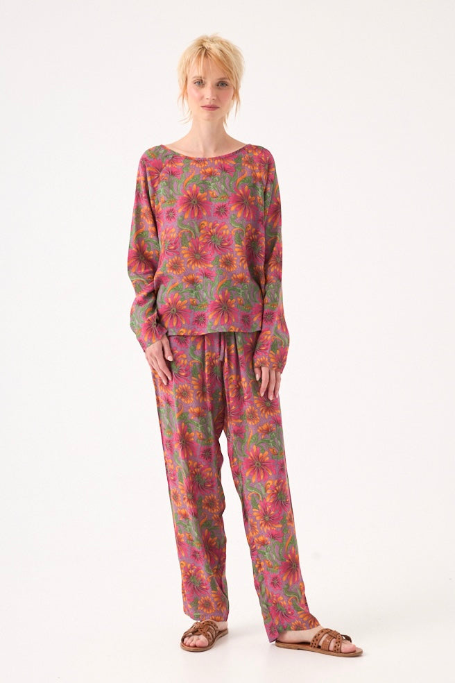 Chicosoleil Louizon top fleur de satin viscose