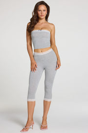 Oh Polly Zorina 16433 legging capri gris chiné modal