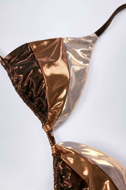 Oh Polly Caleta Haut Bikini Triangle Bronze Doré
