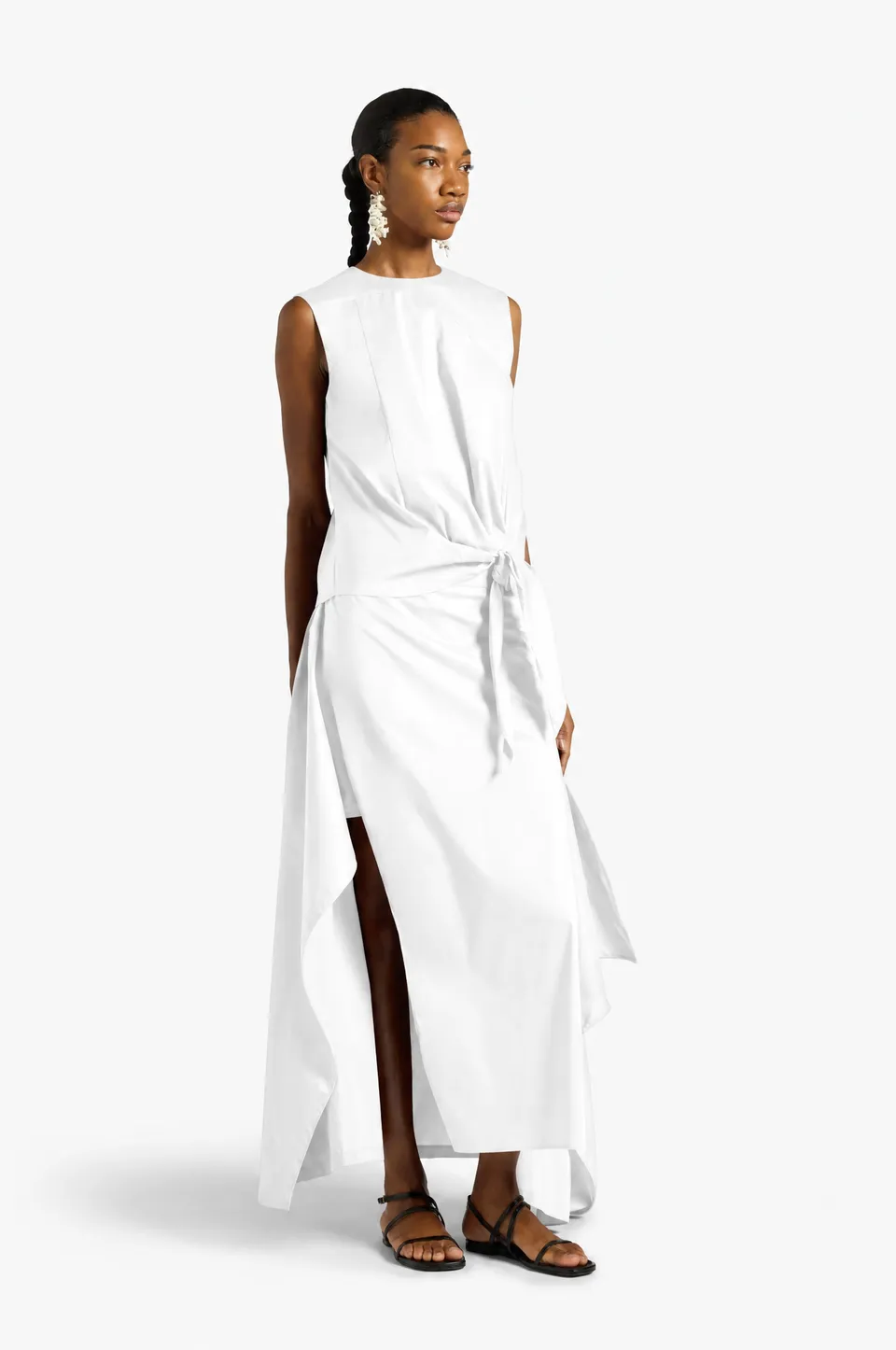 Liviana Conti Gwen top blanc coton stretch à nouer