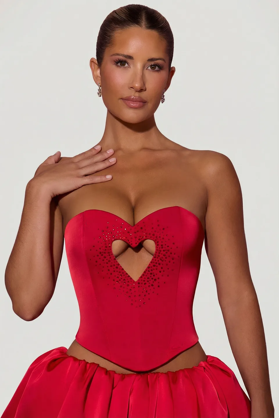 Oh Polly Amora 12729 Top Corset Rouge Strass