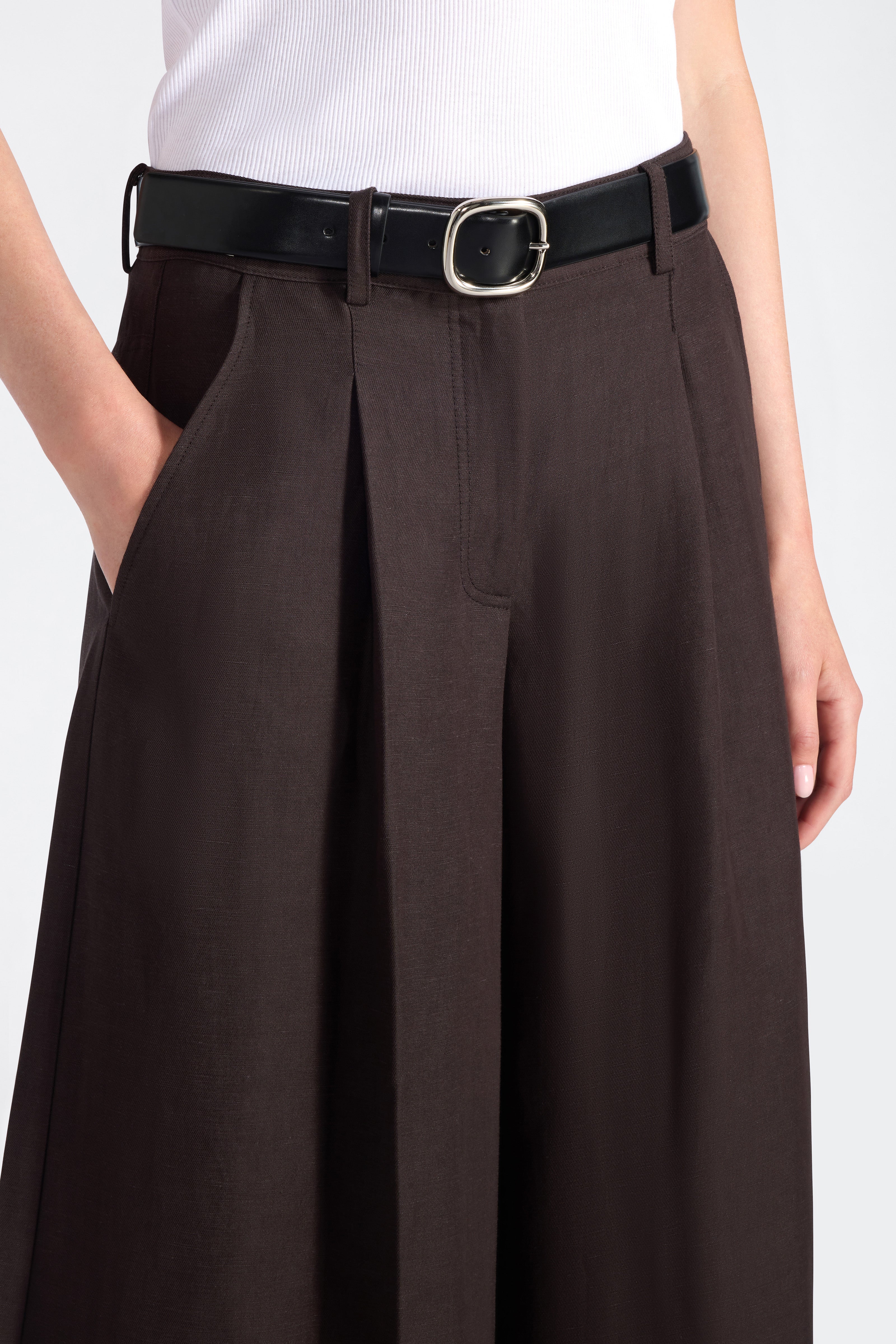 Liviana Conti Gareth pantalon palazzo lin fondente