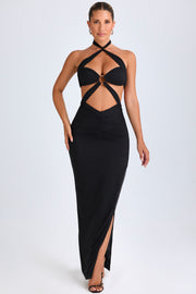 Oh Polly Bethania robe maxi noire dos nu fente