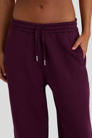 Oh Polly Trousers jogging bordeaux coton taille mi-haute