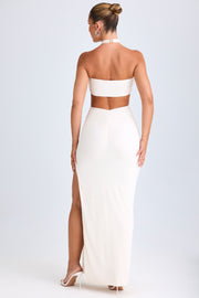 Oh Polly Kalyani robe maxi blanche dos nu fente