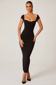 Oh Polly Dolcezza 5849 robe longue noire modal moulante