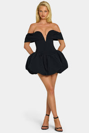 Oh Polly Jessamy robe mini corset noire épaules dénudées