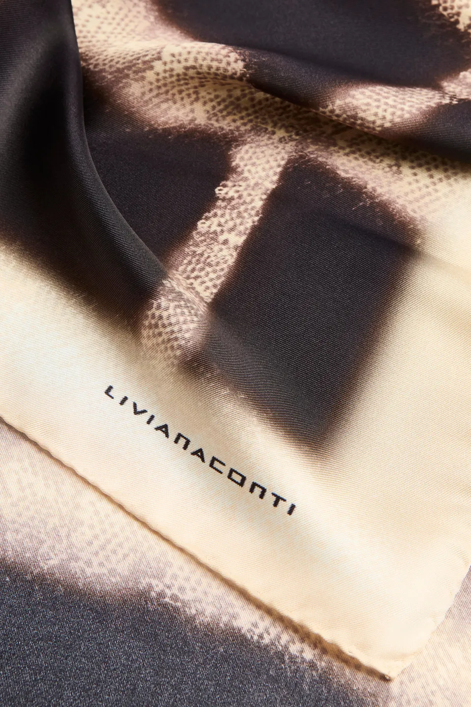 Liviana Conti Dalila foulard carré viscose soie chocolat
