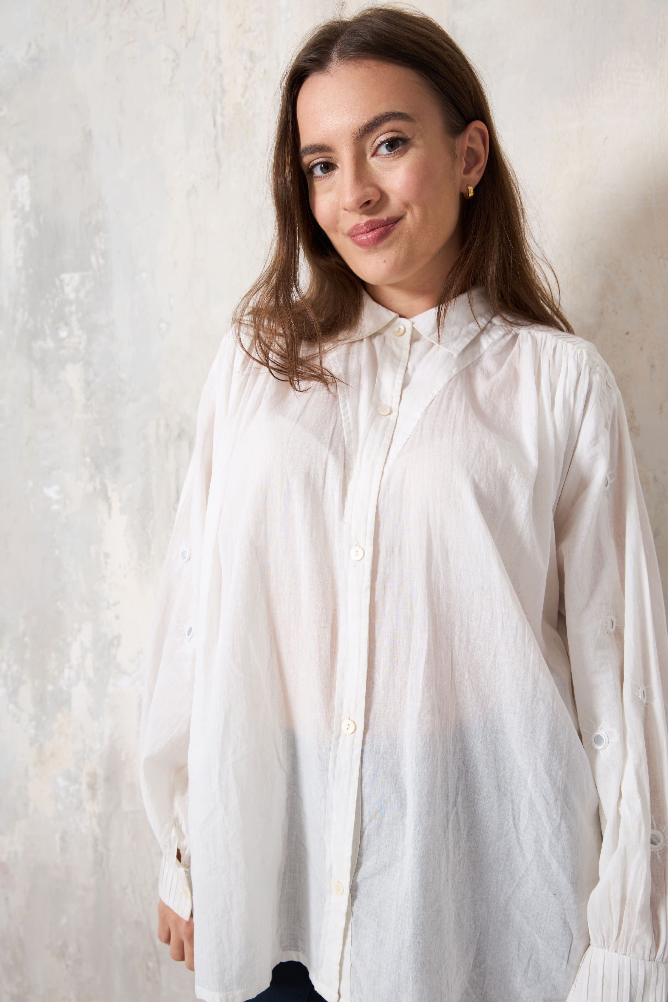 CHICOSOLEIL KAÏ chemise off white coton oversize