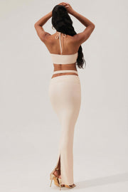 Oh Polly Sylas jupe maxi ivoire taille haute moulante
