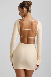 Oh Polly Wyetta robe mini crème cut-out décolleté