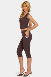 Oh Polly Lovisa legging capri chocolat en modal