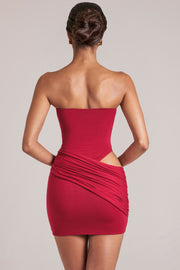 Oh Polly robe bandeau bodycon mini rouge cerise modal