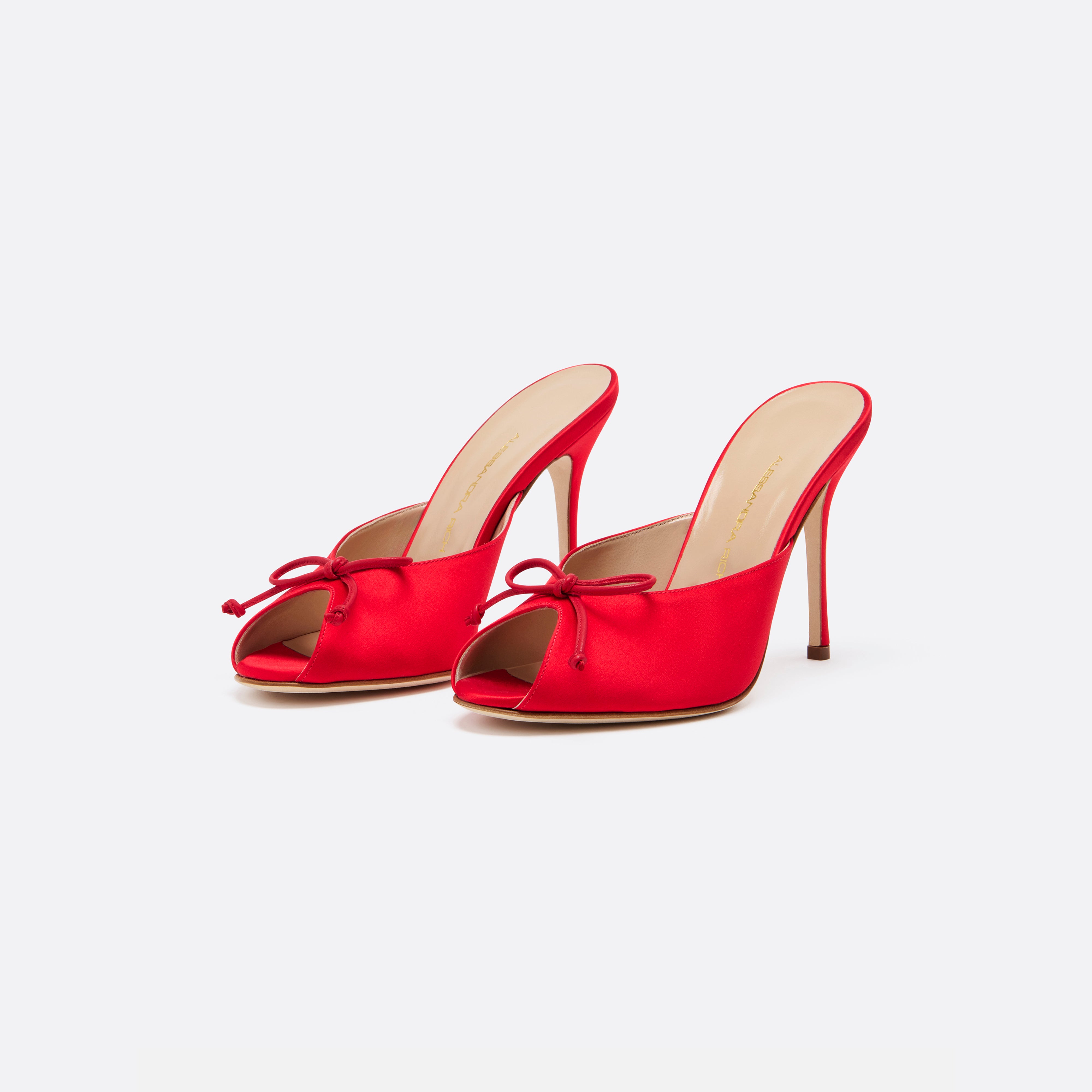 Alessandra Rich Satin Mules escarpins rouges satin 10,5 cm