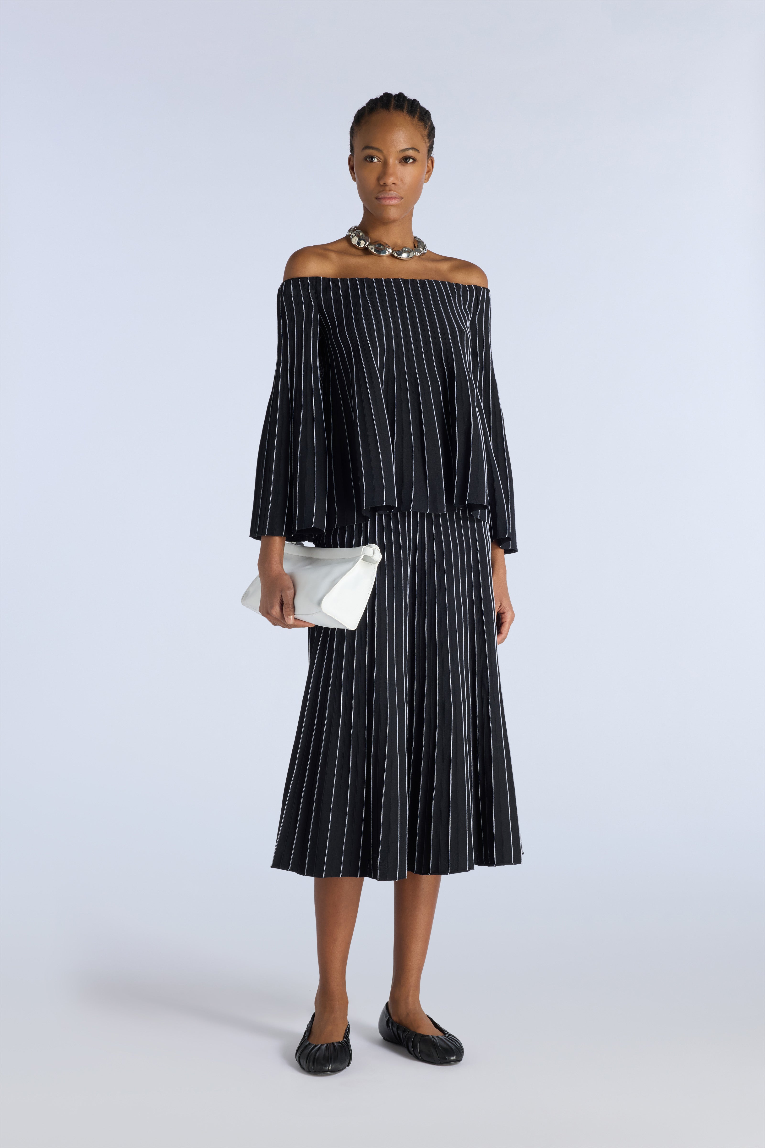 Liviana Conti Eglitta jupe plissee noir blanc