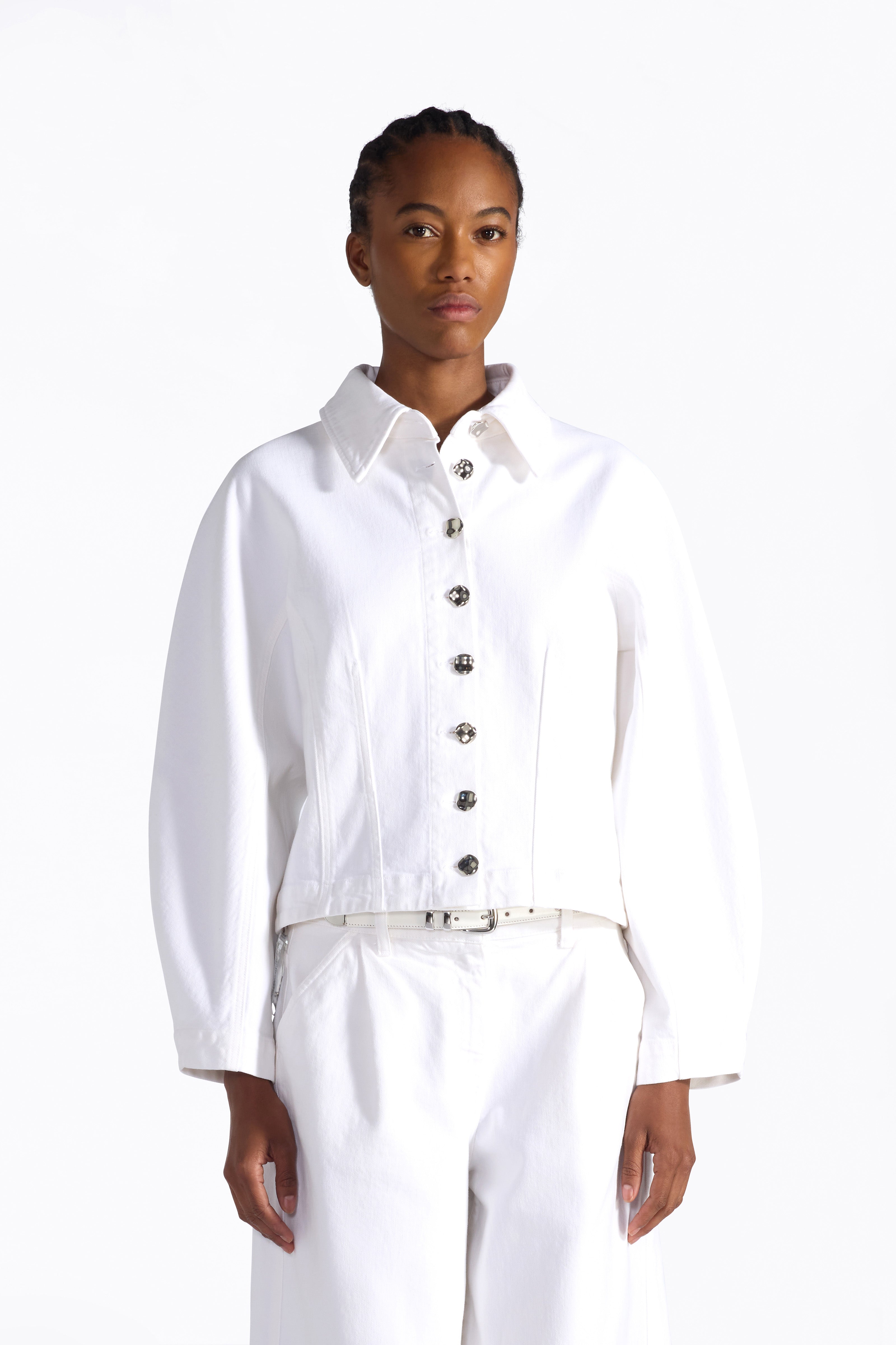 Liviana Conti Daniel veste crop coton stretch sale