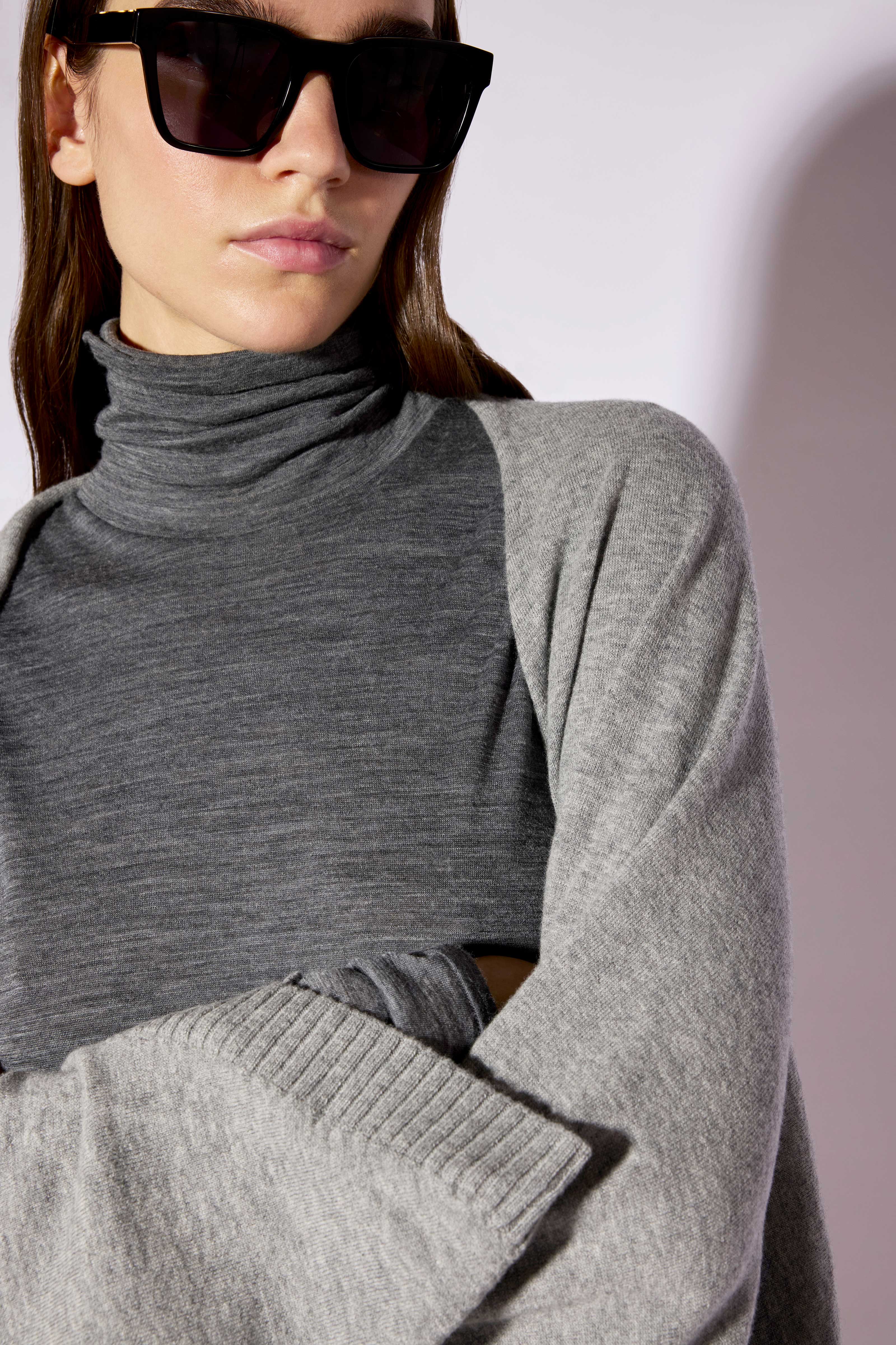 Liviana Conti Winona Cape Laine Gris Oversize TU