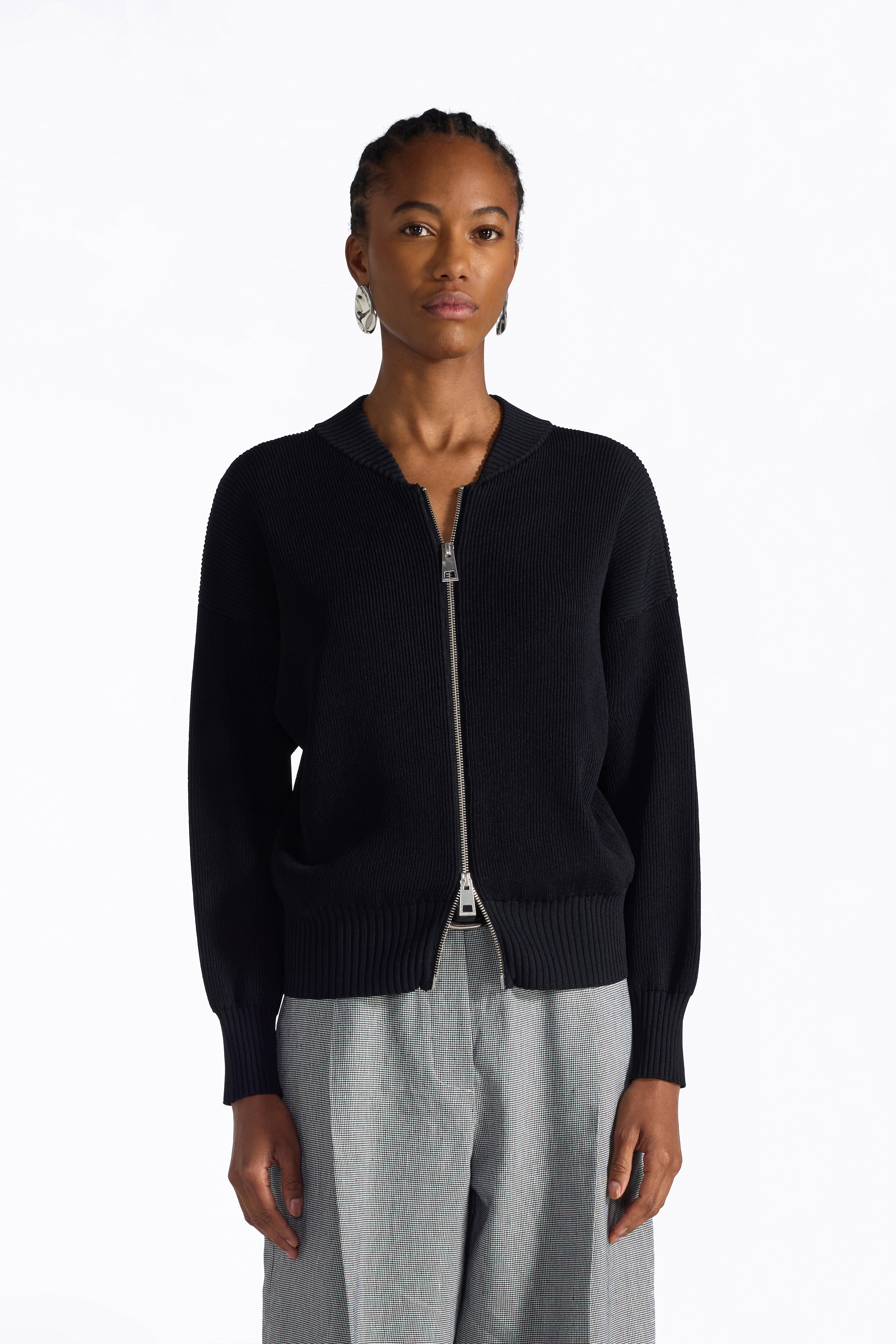 Liviana Conti Marcel cardigan bomber viscose noir