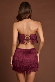 Oh Polly Maristella 13920 mini jupe rouge franges