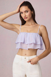 Oh Polly Lacie caraco cropped lilas à volants