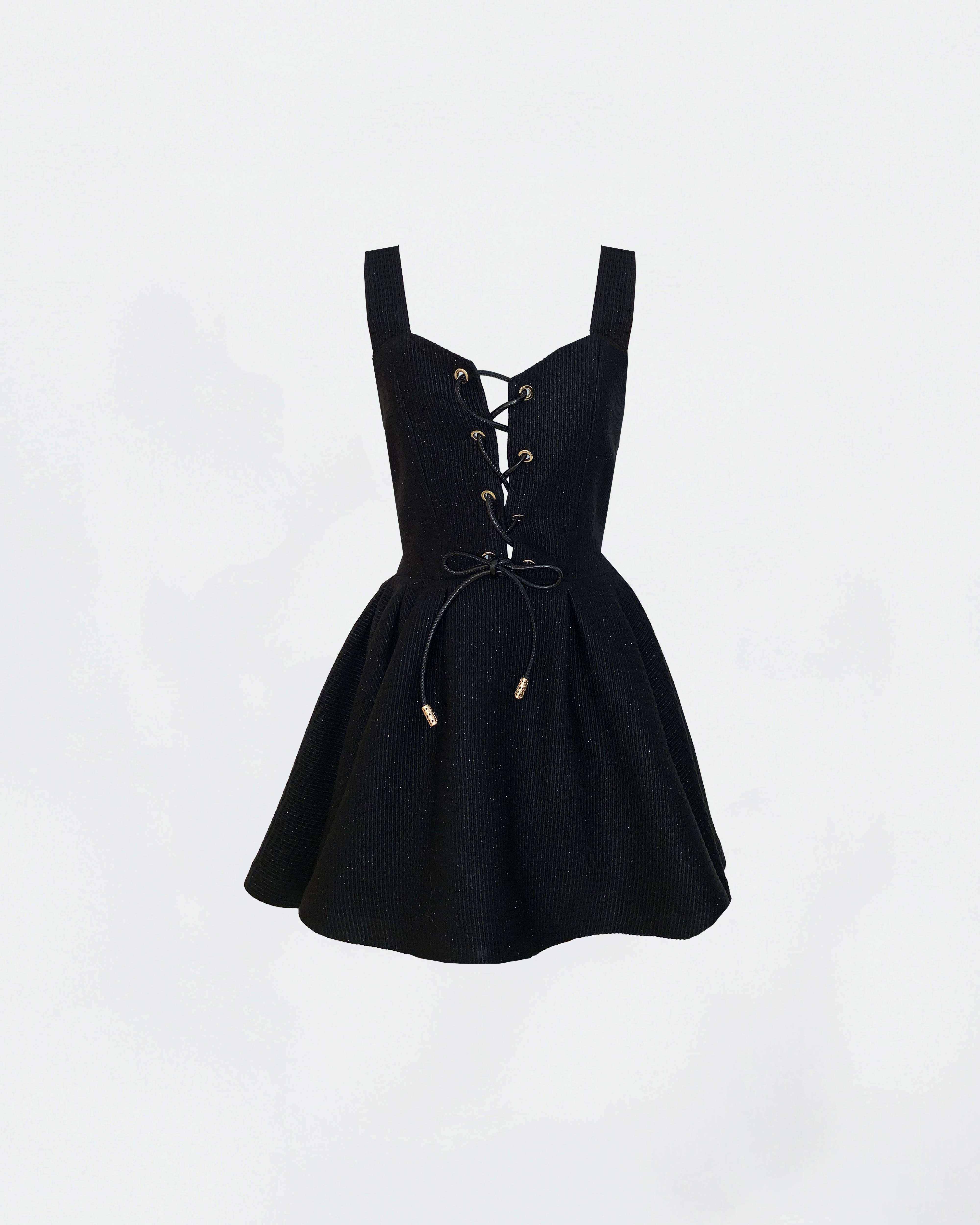 The Ethiquette Robes Ariane Dress robe tweed noire XS