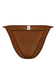 Oh Polly Swim Soft Mesh String culotte bikini chestnut