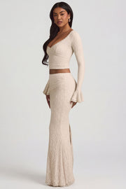 Oh Polly Vanda jupe maxi dentelle ivoire