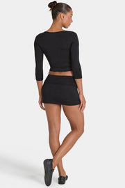 Oh Polly ButterCloud skort jupe-short noir sculptant
