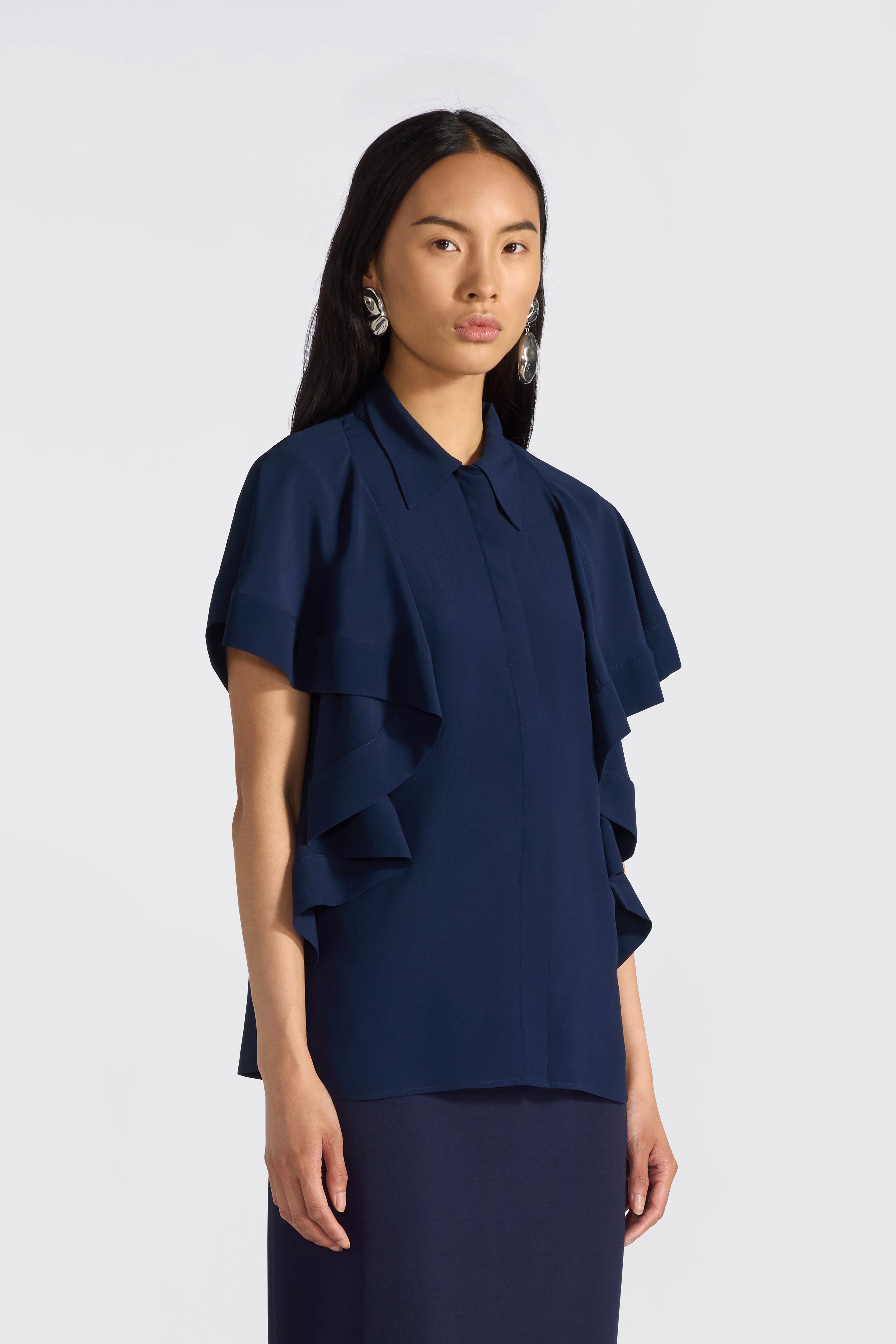 Liviana Conti Jamila blouse Notte acétate soie