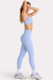 Oh Polly Bo+Tee legging sport bleu ciel taille haute