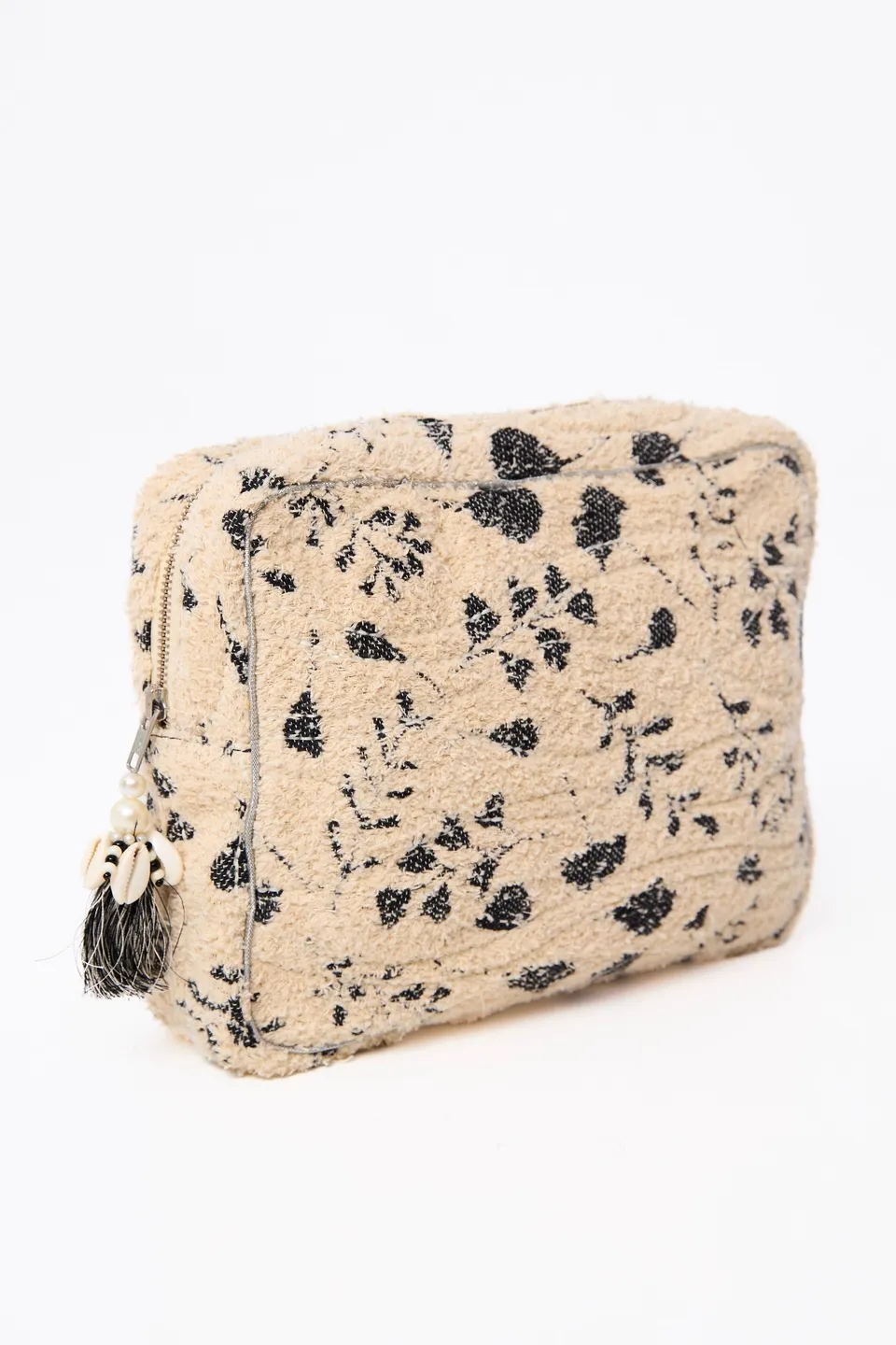 Chicosoleil Ami pochette matelassée crème fleurs coton