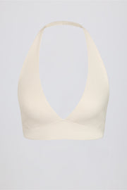 Bo+Tee brassiere sport vanille col V maintien leger
