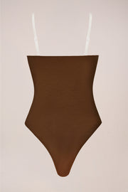 Oh Polly Bodysuits Body Bustier Chestnut Mesh Sculptant