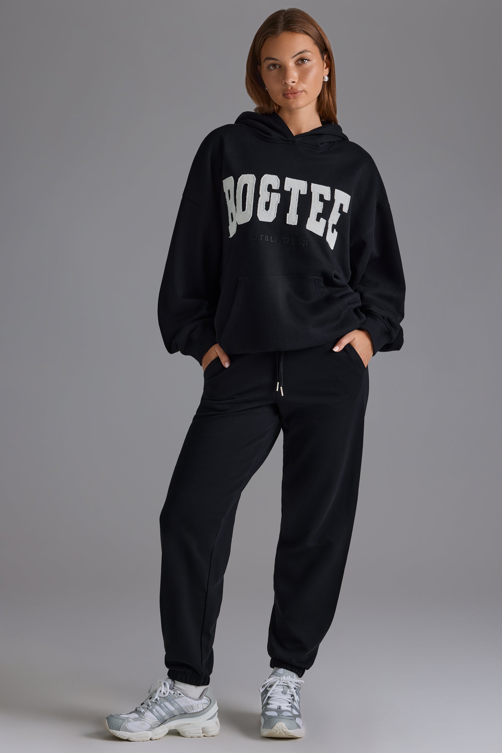 Oh Polly Jogging Noir Coton Taille Haute 100% Coton