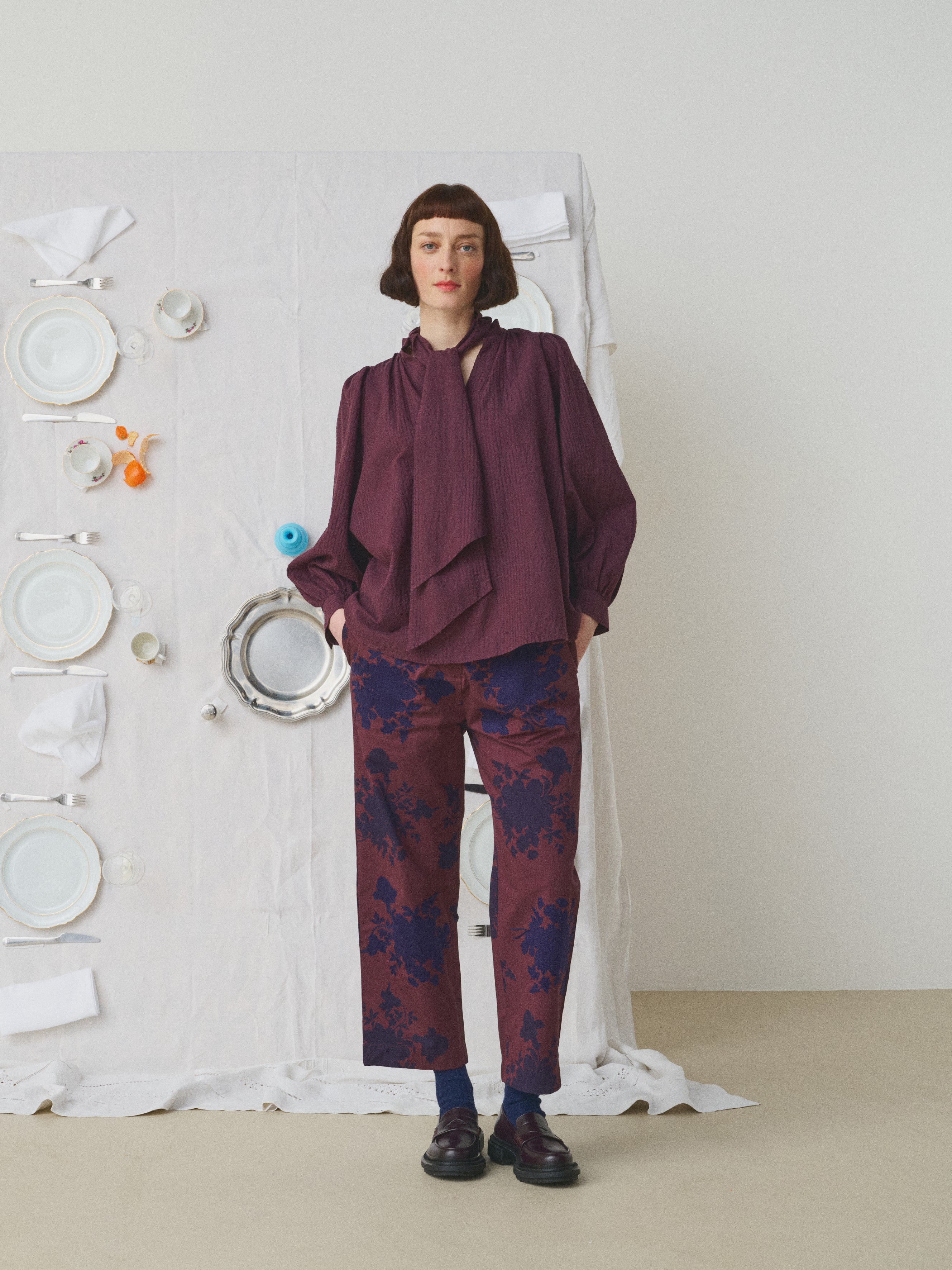 Mii à table Pantalon Kika La Vaisselle pantalon élastique bordeaux