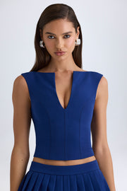Oh Polly Kadie 12399 crop top bleu marine col bateau