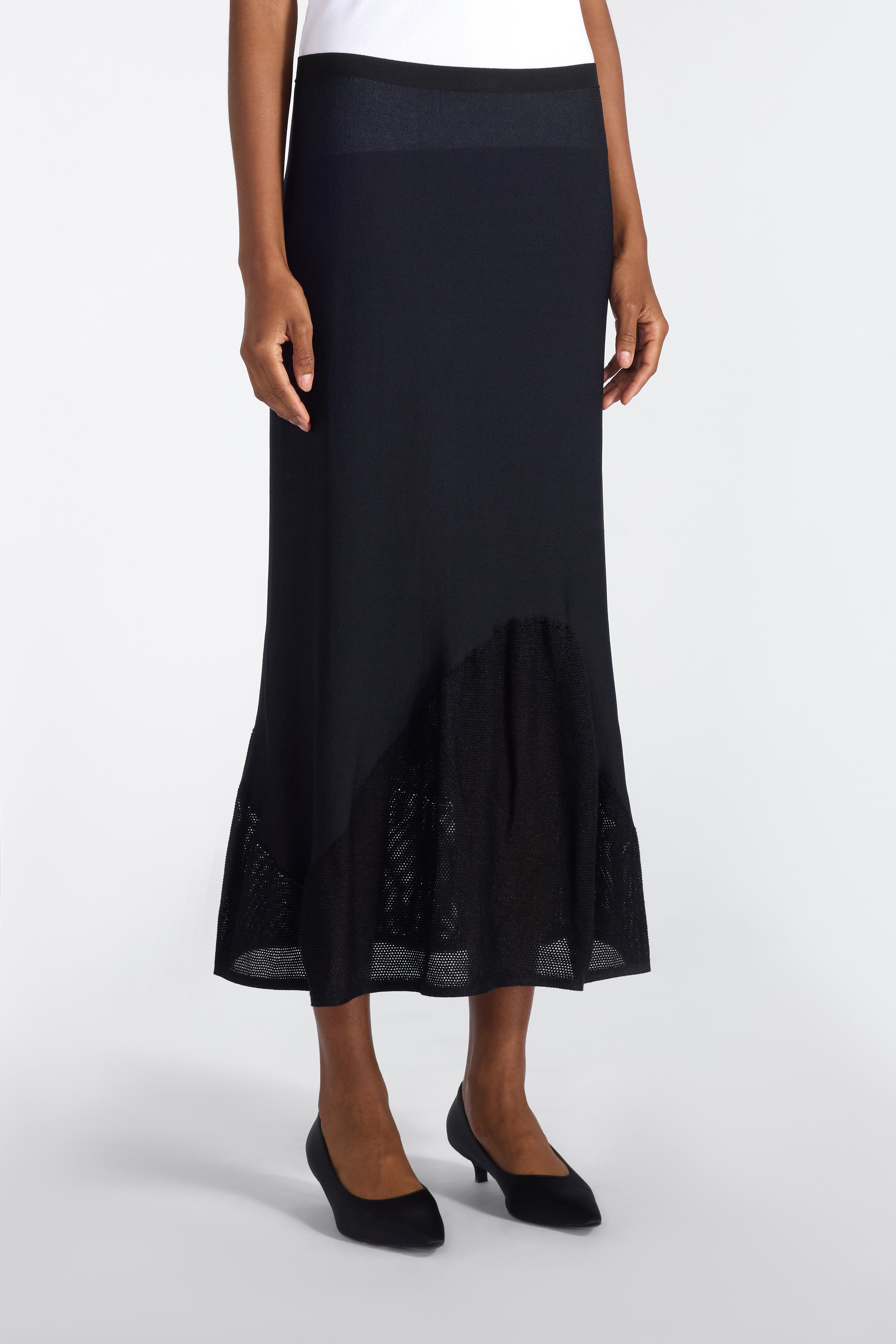 Liviana Conti Farissa jupe noire stretch effet dentelle XS-XL